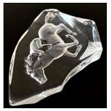M Sweden Full Lead Crystal Jockey & Horse Sculpture