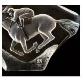M Sweden Full Lead Crystal Jockey & Horse Sculpture
