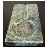 Wood Desk Box Poker Set with Cards & Pen - Marble Ashtray, Planter with Faux Greens & Leather Coasters