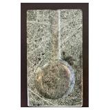 Wood Desk Box Poker Set with Cards & Pen - Marble Ashtray, Planter with Faux Greens & Leather Coasters