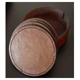 Wood Desk Box Poker Set with Cards & Pen - Marble Ashtray, Planter with Faux Greens & Leather Coasters