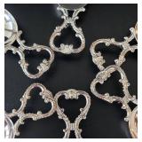 LL - Six Vintage Silver-Tone Dessert Spoons with Ornate Handles