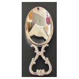 LL - Six Vintage Silver-Tone Dessert Spoons with Ornate Handles