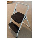 LL - Cosco 2-Step Folding Step Ladder - White Frame, Black Non-Slip Steps