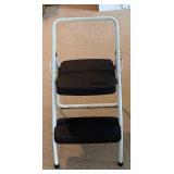 LL - Cosco 2-Step Folding Step Ladder - White Frame, Black Non-Slip Steps