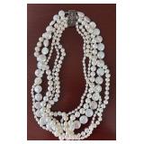 DR - Pearl Necklace Orient Sea Pearls with 17-Inch Multi-Strand and Ornate Clasp