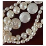 DR - Pearl Necklace Orient Sea Pearls with 17-Inch Multi-Strand and Ornate Clasp