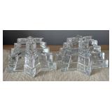 DR - Candle Holders Set - Red Glass Votives w/ Gold Medallions, Pink Heart, Clear Crystal Star