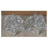 DR - Candle Holders Set - Red Glass Votives w/ Gold Medallions, Pink Heart, Clear Crystal Star