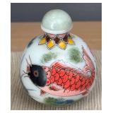 DR - Three Chinese Porcelain and Glass Snuff Bottles
