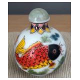 DR - Three Chinese Porcelain and Glass Snuff Bottles