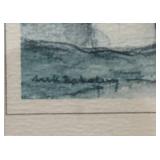 O - Framed Landscape Print - Village with Thatched Roofs