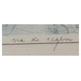 O - Framed Landscape Print - Village with Thatched Roofs