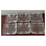 DR - Vintage Federal Glass Square Plates - Set of 6 Pressed Pattern Glassware