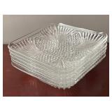 DR - Vintage Federal Glass Square Plates - Set of 6 Pressed Pattern Glassware