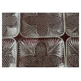 DR - Vintage Federal Glass Square Plates - Set of 6 Pressed Pattern Glassware