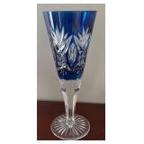DR - Vintage Bohemian Blue Cut-To-Clear Crystal Vase