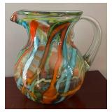 DR - Amazing Art Glass Pitcher - Multicolor Swirl