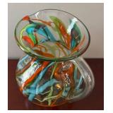 DR - Amazing Art Glass Pitcher - Multicolor Swirl