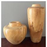 DR - Two Artisan Wooden Vases (Lot of 2) Signed