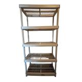 LL-5-Tier Plastic Shelving Unit 76 x 36 x 18 in Gray