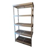 LL-5-Tier Plastic Shelving Unit 76 x 36 x 18 in Gray