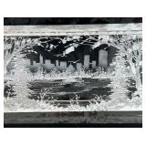 LL - Etched Crystal City Skyline Glass Paperweight