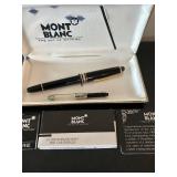 LL - Montblanc Meisterstück Classique Fountain Pen - Black Resin with Gold Trim & 10 Cartridges