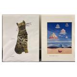 Set of 2 Unframed Prints: Sam by Andy Warhol and Delectable Deco