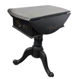 Drop-Leaf Table - Vintage Black with Gold Floral Motifs