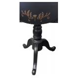 Drop-Leaf Table - Vintage Black with Gold Floral Motifs