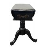 Drop-Leaf Table - Vintage Black with Gold Floral Motifs