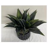 Beautiful Faux Agave Plant with Round Ceramic Planter