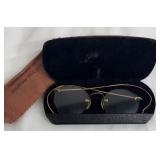 Antique Hexagonal Lenses with Gold Tone Wire Frame