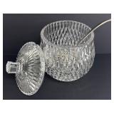 Elegant Crystal Diamond-Cut Punch Bowl with 12 Cups