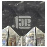 Elegant Crystal Diamond-Cut Punch Bowl with 12 Cups