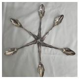 WM Rogers Berwick Pattern Silver Plate Fruit Spoons - 6 Piece Set