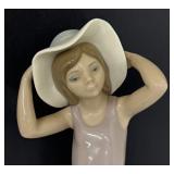 Lladró Porcelain Figurine "Coy Girl with Hat"