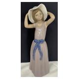 Lladró Porcelain Figurine "Coy Girl with Hat"