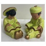 Vintage Salt & Pepper Shakers - 4-Piece Ceramic Asian Figure Sets
