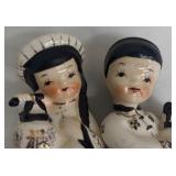 Vintage Salt & Pepper Shakers - 4-Piece Ceramic Asian Figure Sets