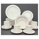 Porsgrund Norway Octavia Red Pattern Dinnerware Set