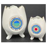 Seder Salt Water Vessel & Horseradish Vessel - White Ceramic Passover Set