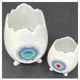 Seder Salt Water Vessel & Horseradish Vessel - White Ceramic Passover Set
