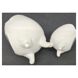 Seder Salt Water Vessel & Horseradish Vessel - White Ceramic Passover Set