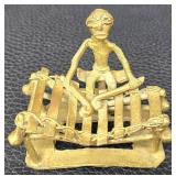 MP - Three Vintage Miniature Brass Musician Figurines Set