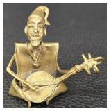 MP - Three Vintage Miniature Brass Musician Figurines Set