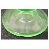 Vintage Uranium Glass Footed Soda Fountain Sundae Glasses