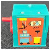 Vintage Fisher-Price Little People Car Lift Playset With 5 Cars, Figures & Phone Booth