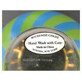 Mackenzie-Childs Tattersall Globe Vases - Hand Painted Pair